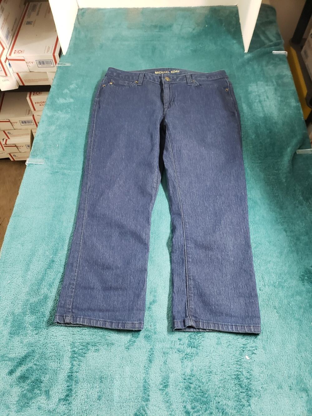 Michael Kors Jeans Size 6 Women Blue Pants Stretch Mid Rise Skinny Capri